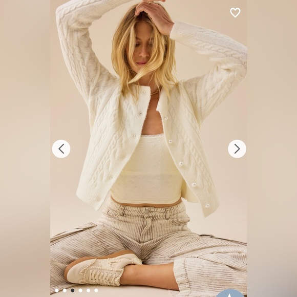 Altar'd State Ivory Cable Knit Cardigan - Picture 2 of 9